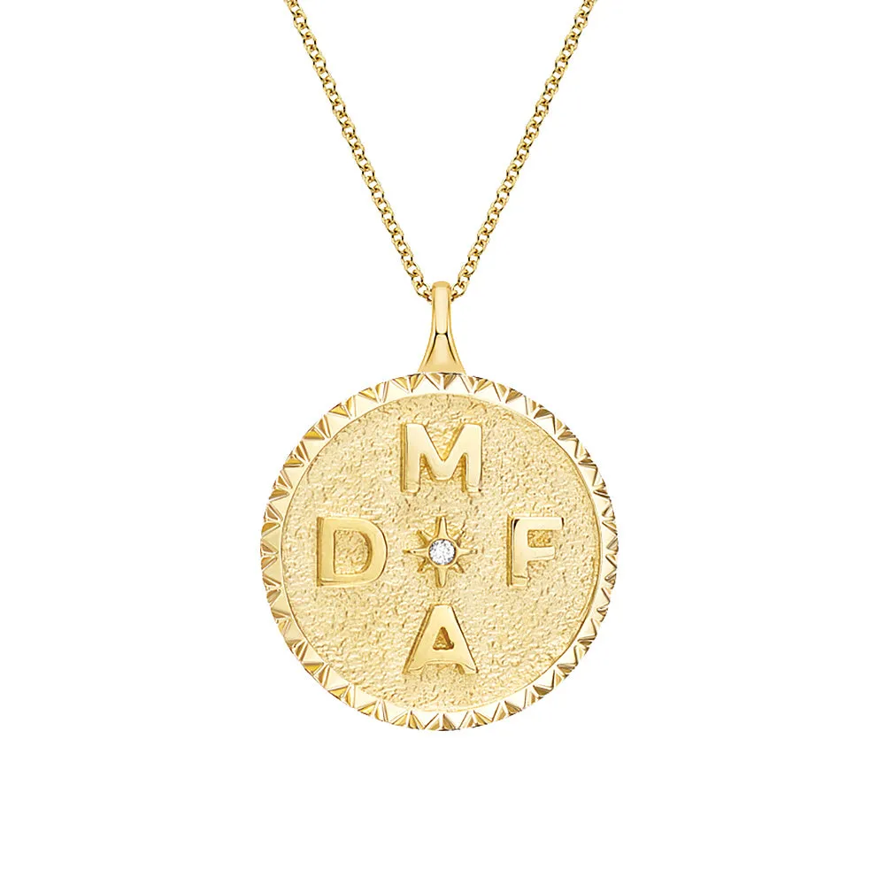 Personalized Initial Medallion Necklace sold by MSBLUE Jewelry product image thumbnail 2