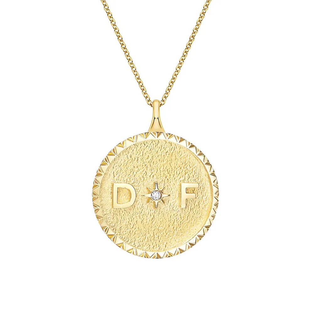 Personalized Initial Medallion Necklace sold by MSBLUE Jewelry product image thumbnail 5