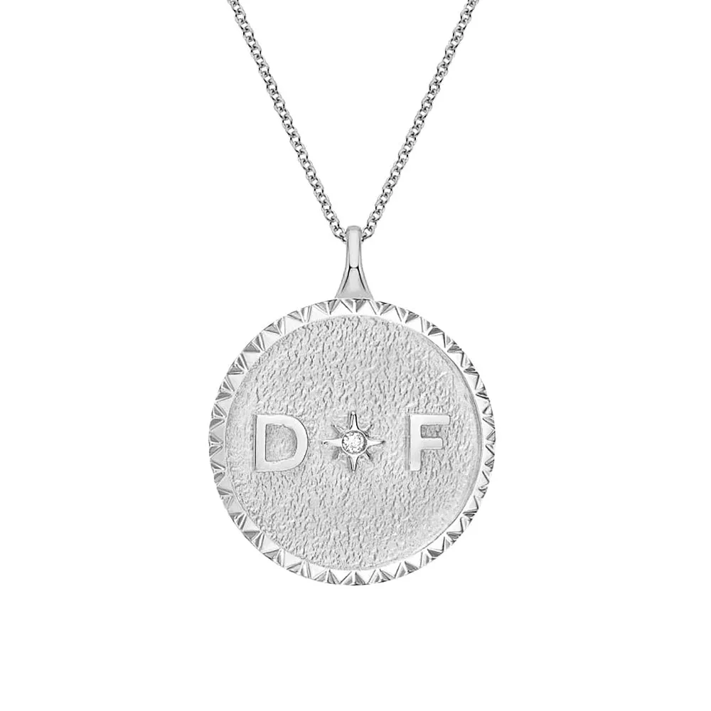 Personalized Initial Medallion Necklace sold by MSBLUE Jewelry product image thumbnail 3