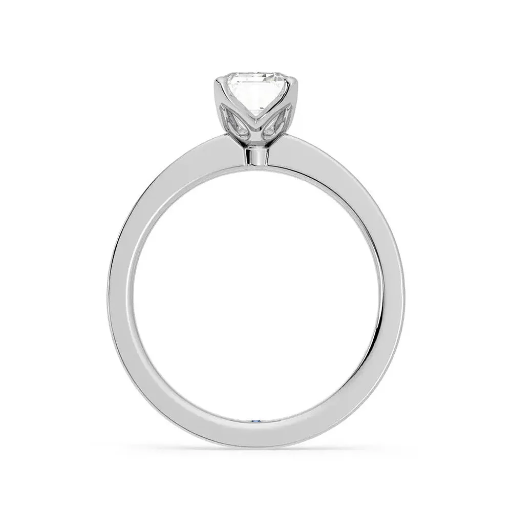 Emerald Cut Moissanite Engagement Ring with Hidden Anniversary Stone and Channel Set Side Stones sold by MSBLUE Jewelry product image thumbnail 3