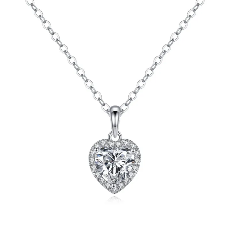 1 CT. Halo Heart Pendant Diamond Necklace sold by MSBLUE Jewelry