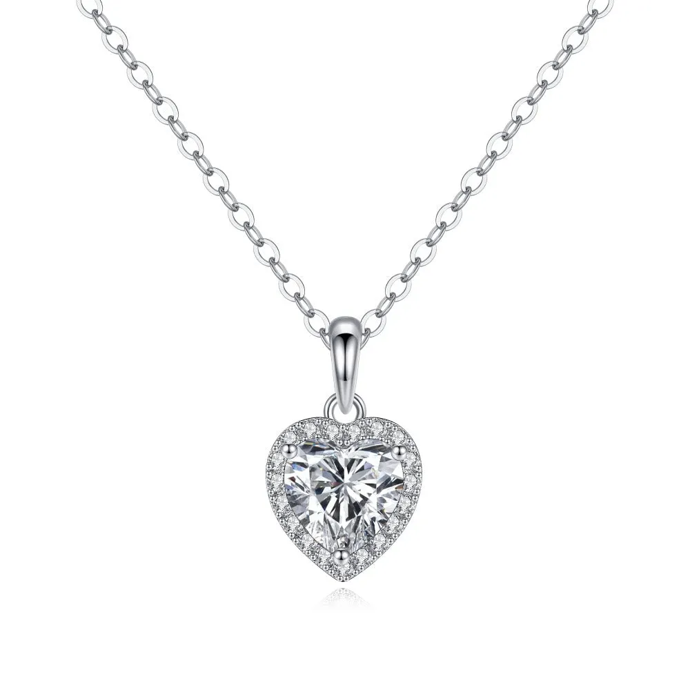 1 CT. Halo Heart Pendant Diamond Necklace sold by MSBLUE Jewelry