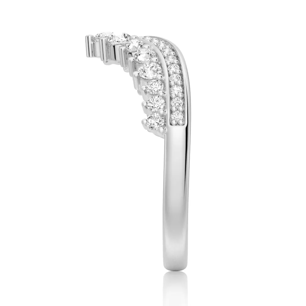 Luxe Crown Curved Moissanite Wedding Band sold by MSBLUE Jewelry product image thumbnail 4
