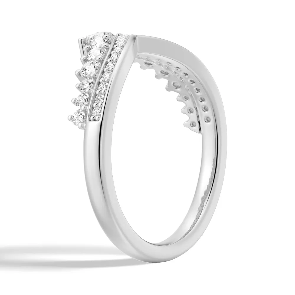 Luxe Crown Curved Moissanite Wedding Band sold by MSBLUE Jewelry product image thumbnail 5