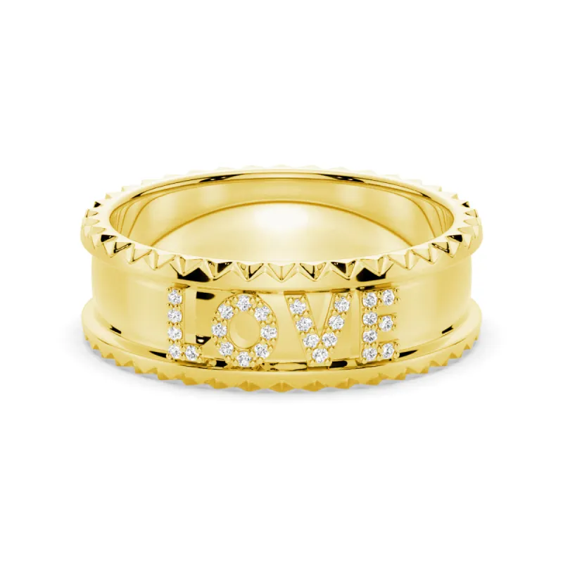 Custom Signature "LOVE" Wedding Band sold by MSBLUE Jewelry