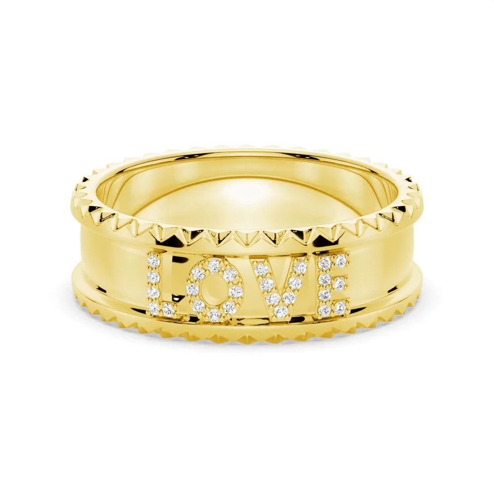 Custom Signature "LOVE" Wedding Band sold by MSBLUE Jewelry
