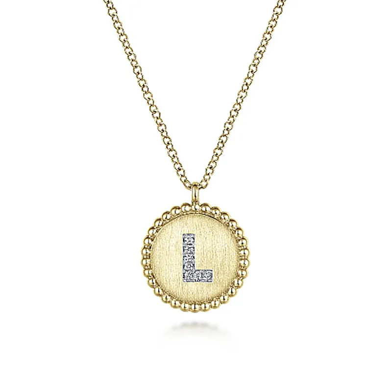 Initial L Medallion Necklace sold by MSBLUE Jewelry product image thumbnail 2