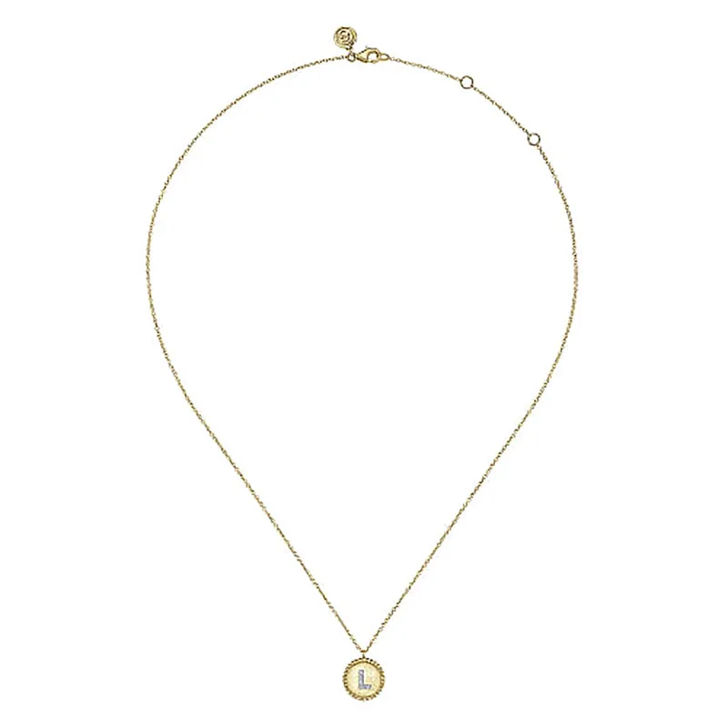 Initial L Medallion Necklace sold by MSBLUE Jewelry product image thumbnail 4