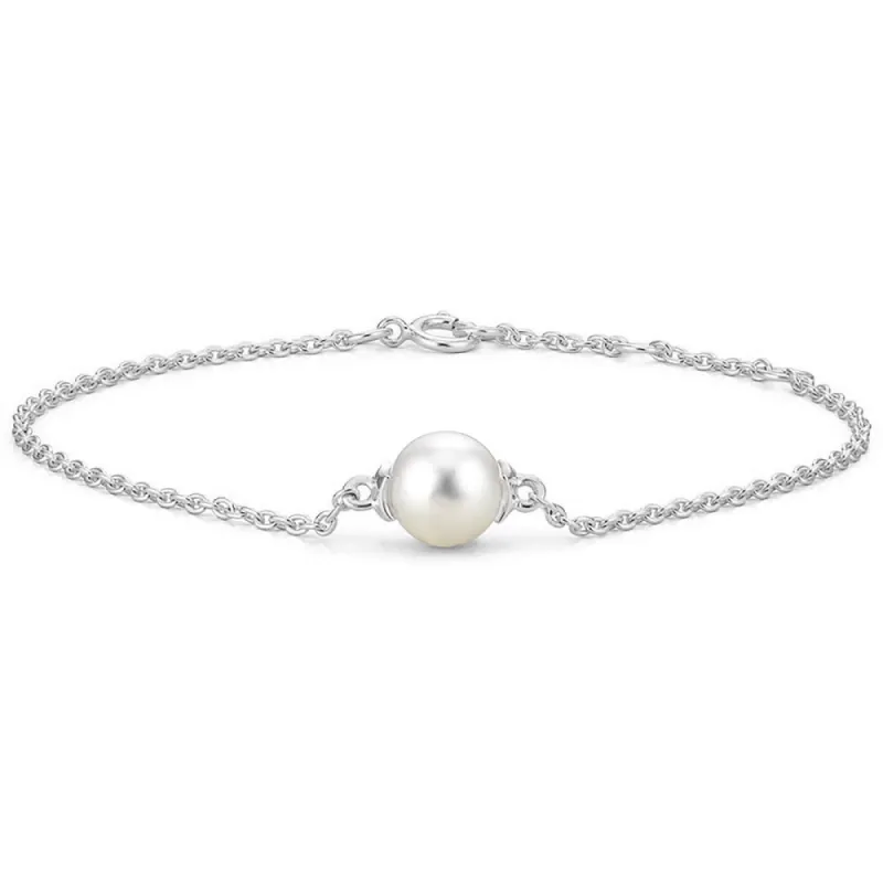 8mm Solitaire Freshwater Cultured Pearl Bracelet sold by MSBLUE Jewelry