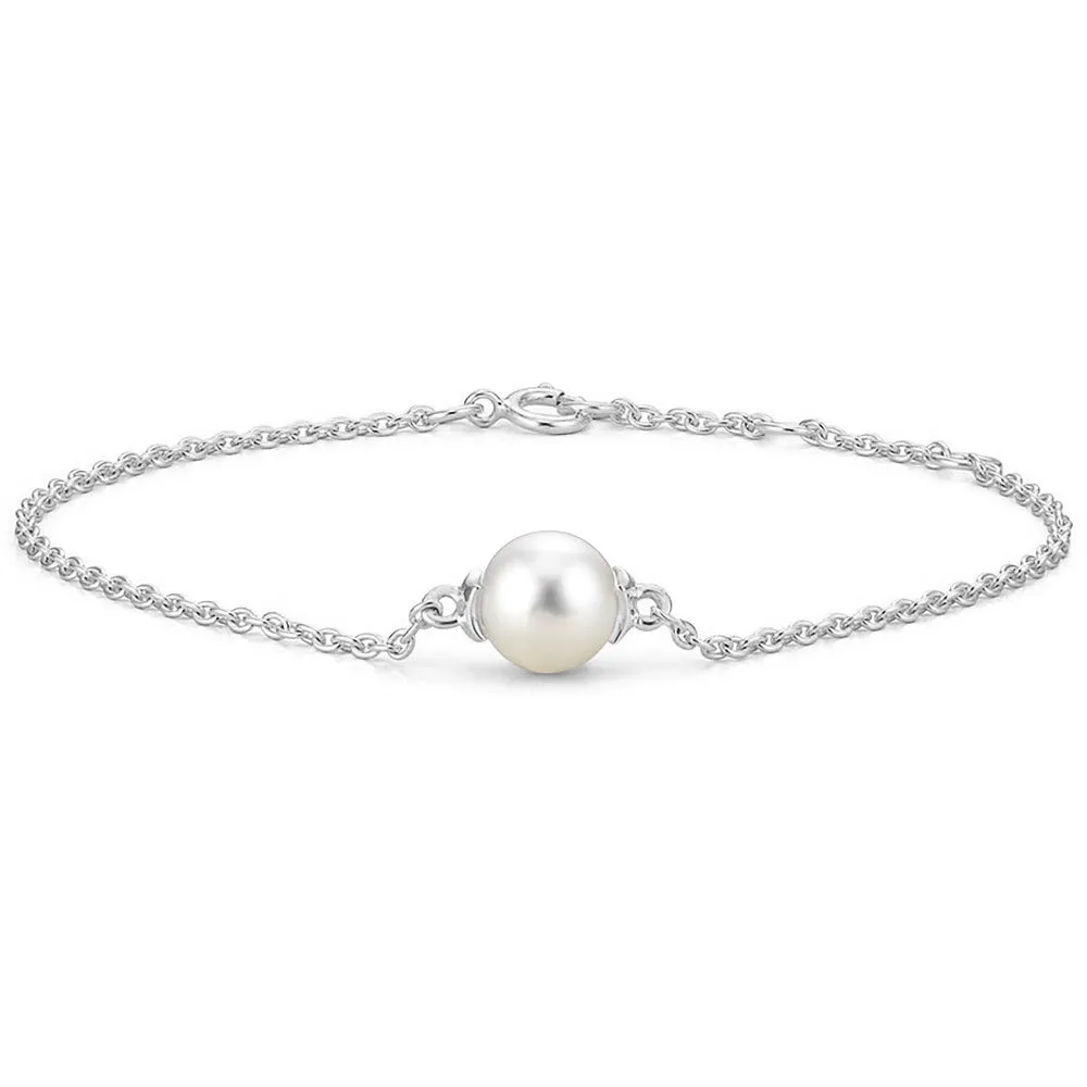 8mm Solitaire Freshwater Cultured Pearl Bracelet sold by MSBLUE Jewelry