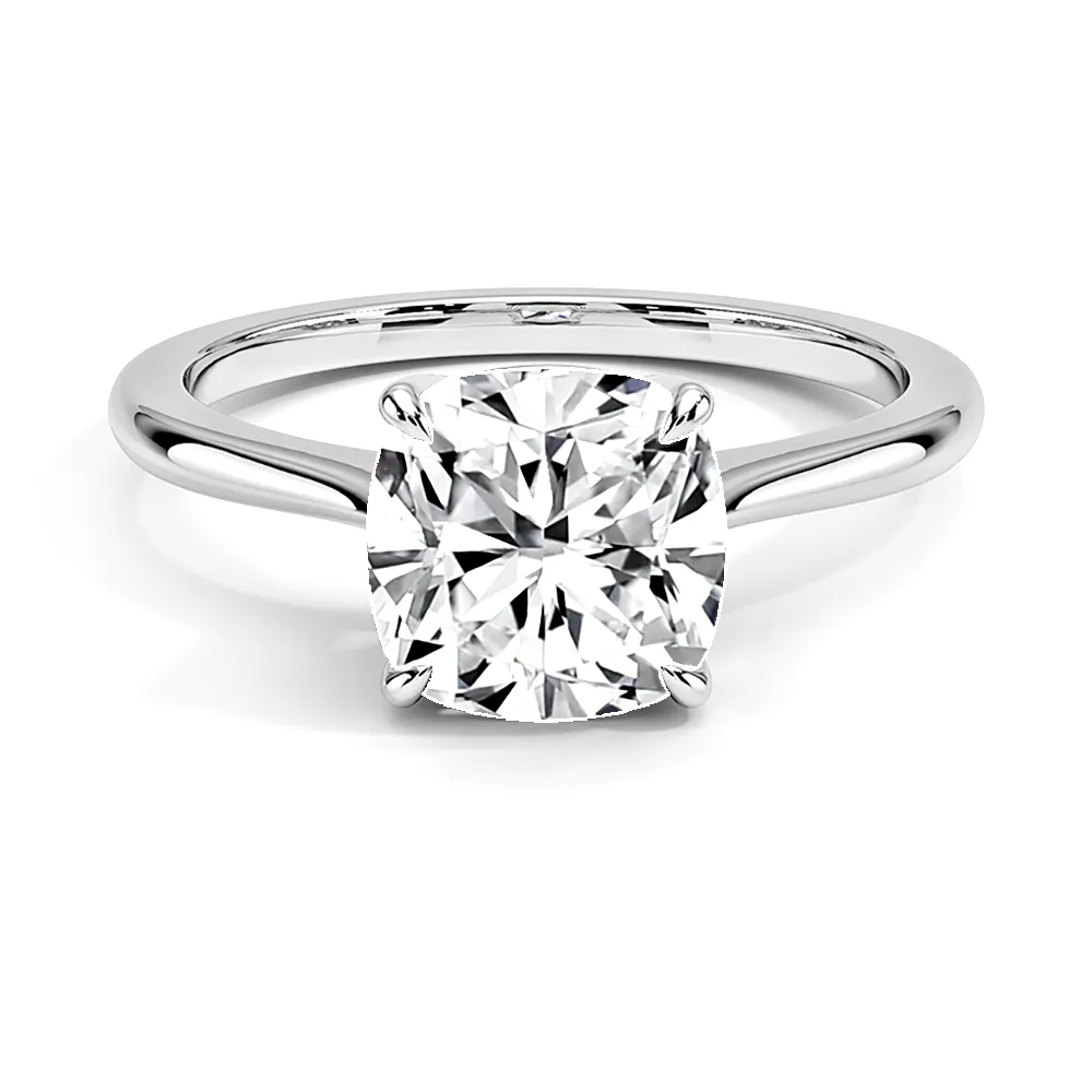 Four Prong Solitaire Cushion Cut Engagement Ring sold by MSBLUE Jewelry