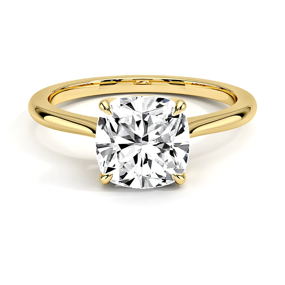 Four Prong Solitaire Cushion Cut Engagement Ring sold by MSBLUE Jewelry product image thumbnail 2
