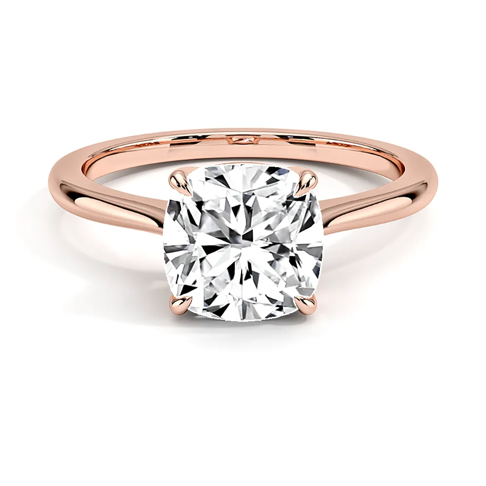 Four Prong Solitaire Cushion Cut Engagement Ring sold by MSBLUE Jewelry product image thumbnail 3