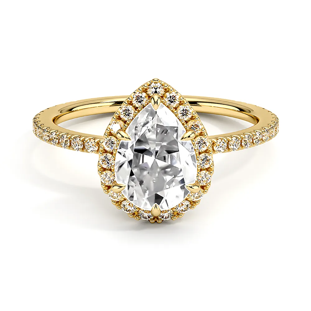 Halo Pear Shaped Engagement Ring With Hidden Halo sold by MSBLUE Jewelry product image thumbnail 3