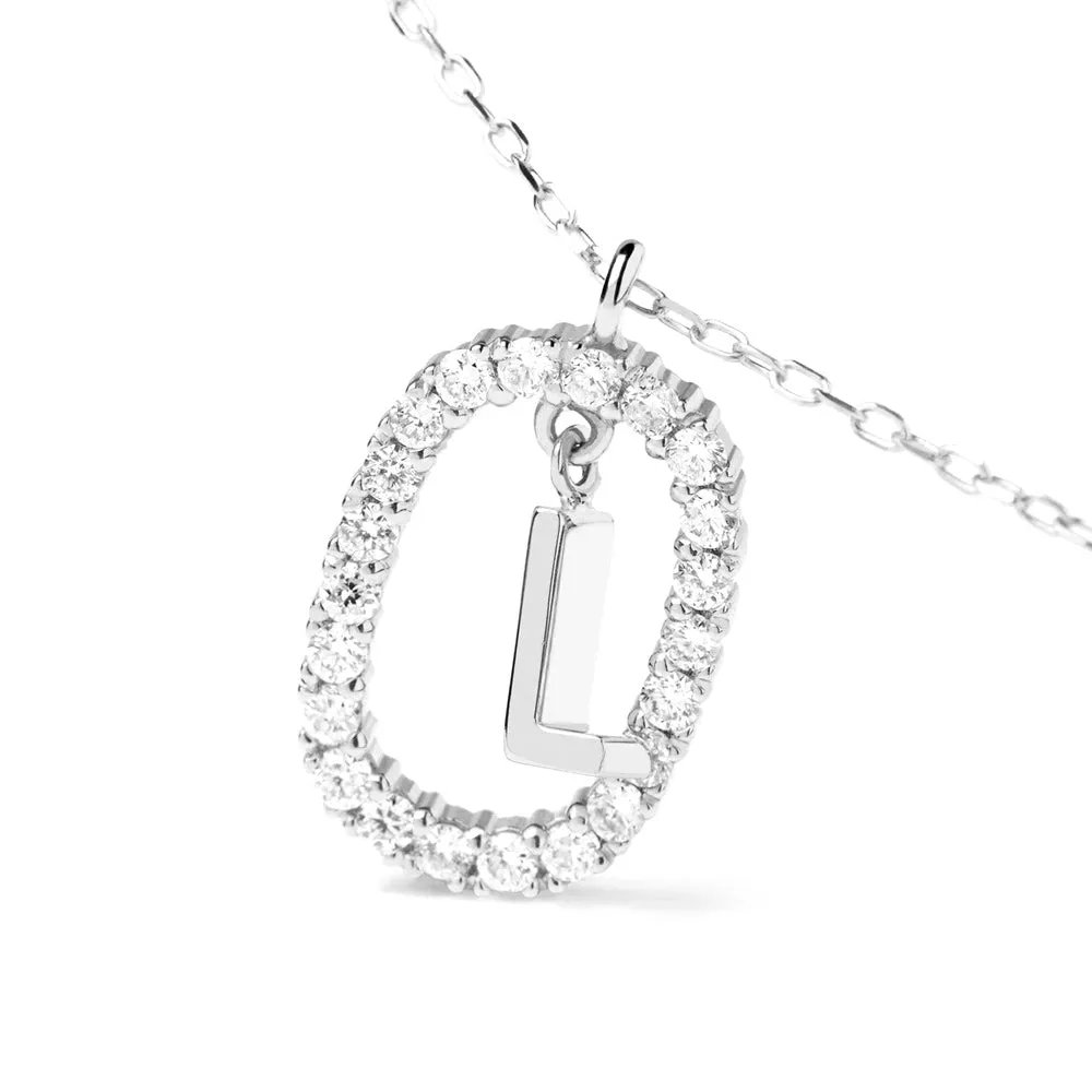 Moissanite Letter L Dangle Pendant Necklace sold by MSBLUE Jewelry product image thumbnail 3