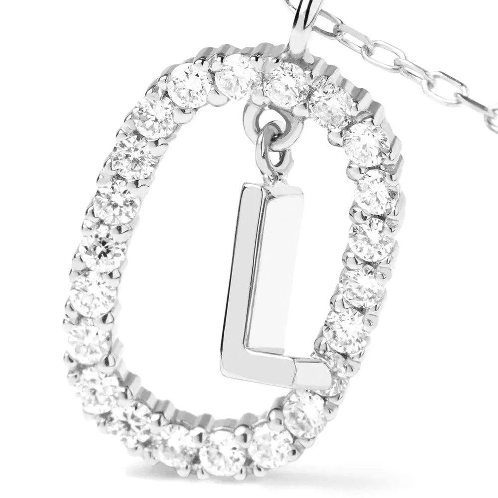 Moissanite Letter L Dangle Pendant Necklace sold by MSBLUE Jewelry product image thumbnail 4