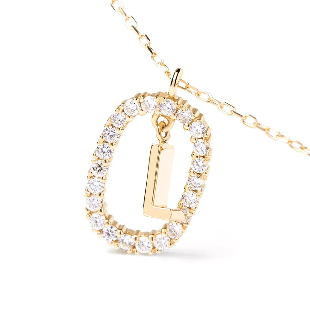 Moissanite Letter L Dangle Pendant Necklace sold by MSBLUE Jewelry product image thumbnail 5