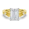 Vintage Celtic Knots Design Emerald Cut Moissanite Engagement Ring sold by MSBLUE Jewelry