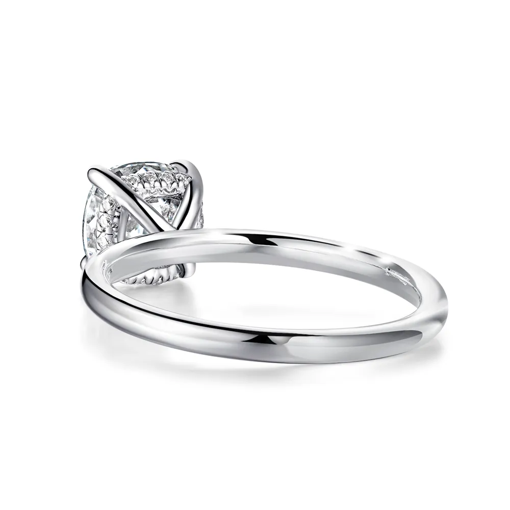 Cushion Cut Engagement Ring With Hidden Halo sold by MSBLUE Jewelry product image thumbnail 5