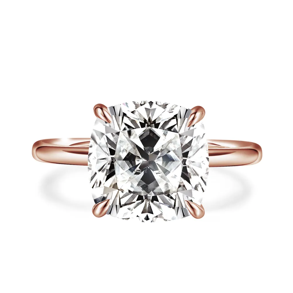 Cushion Cut Engagement Ring With Hidden Halo sold by MSBLUE Jewelry product image thumbnail 3