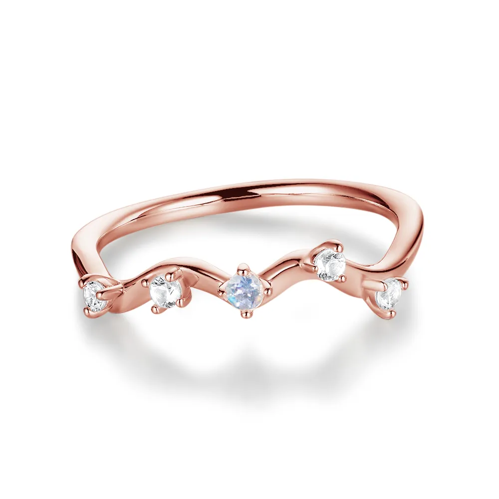 Twist Moonstone And White Sapphire Band sold by MSBLUE Jewelry product image thumbnail 2