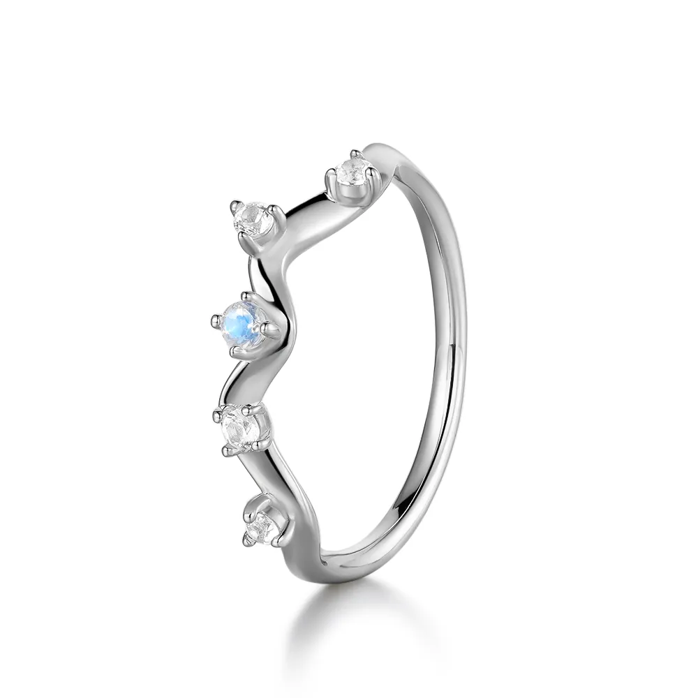 Twist Moonstone And White Sapphire Band sold by MSBLUE Jewelry product image thumbnail 4