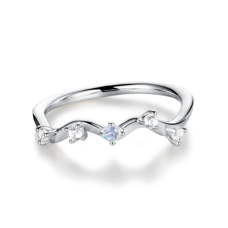 Twist Moonstone And White Sapphire Band sold by MSBLUE Jewelry