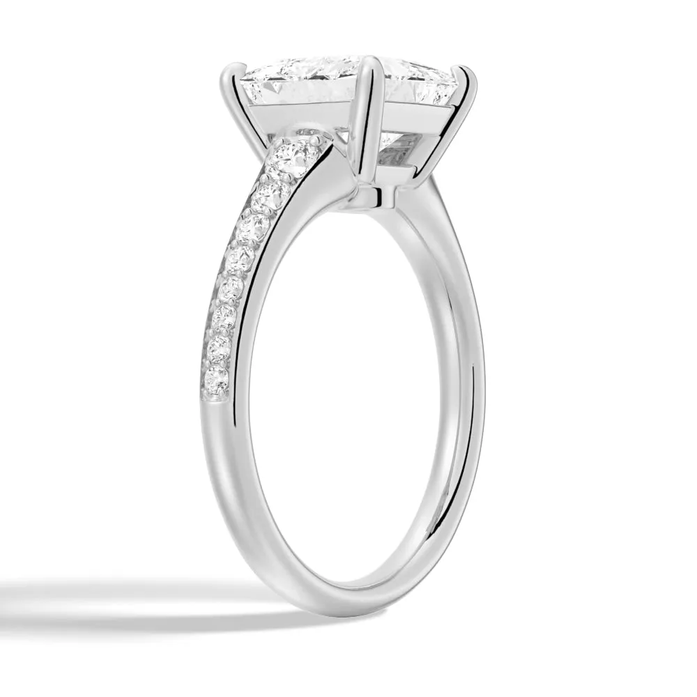 Vintage Princess Cut Moissanite Engagement Ring With Graduated Band sold by MSBLUE Jewelry product image thumbnail 4