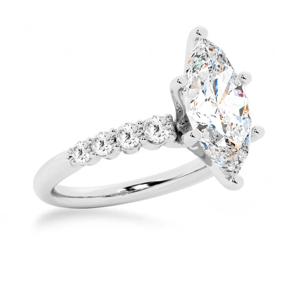 Classic Shared-Prong Marquise Cut Engagement Ring sold by MSBLUE Jewelry product image thumbnail 4