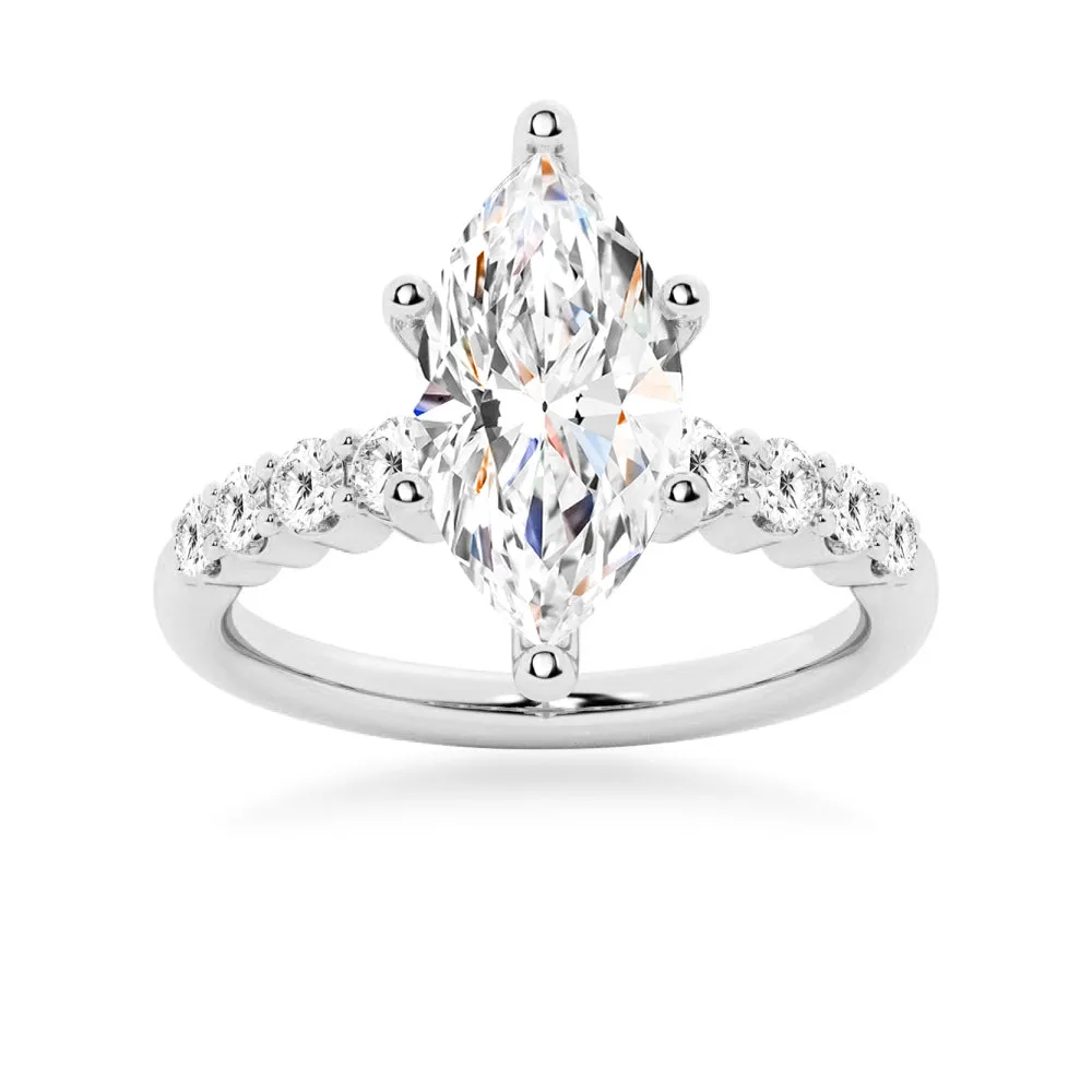 Classic Shared-Prong Marquise Cut Engagement Ring sold by MSBLUE Jewelry