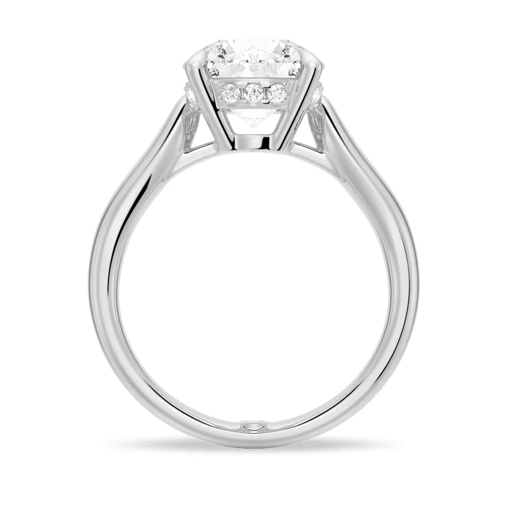 1.5 CT Tapered 4-Prong Hidden Halo Round Moissanite Engagement Ring sold by MSBLUE Jewelry product image thumbnail 2