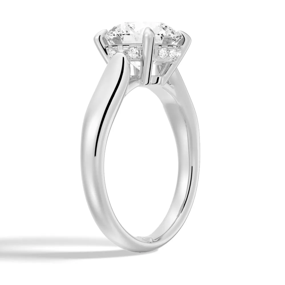 1.5 CT Tapered 4-Prong Hidden Halo Round Moissanite Engagement Ring sold by MSBLUE Jewelry product image thumbnail 3