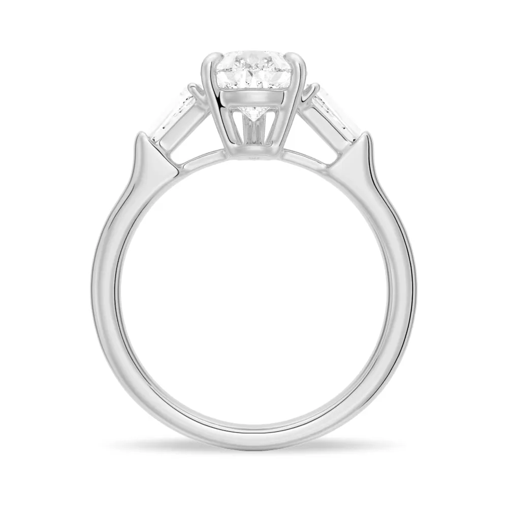 Pear Cut Engagement Ring with Tapered Baguette Stones sold by MSBLUE Jewelry product image thumbnail 5
