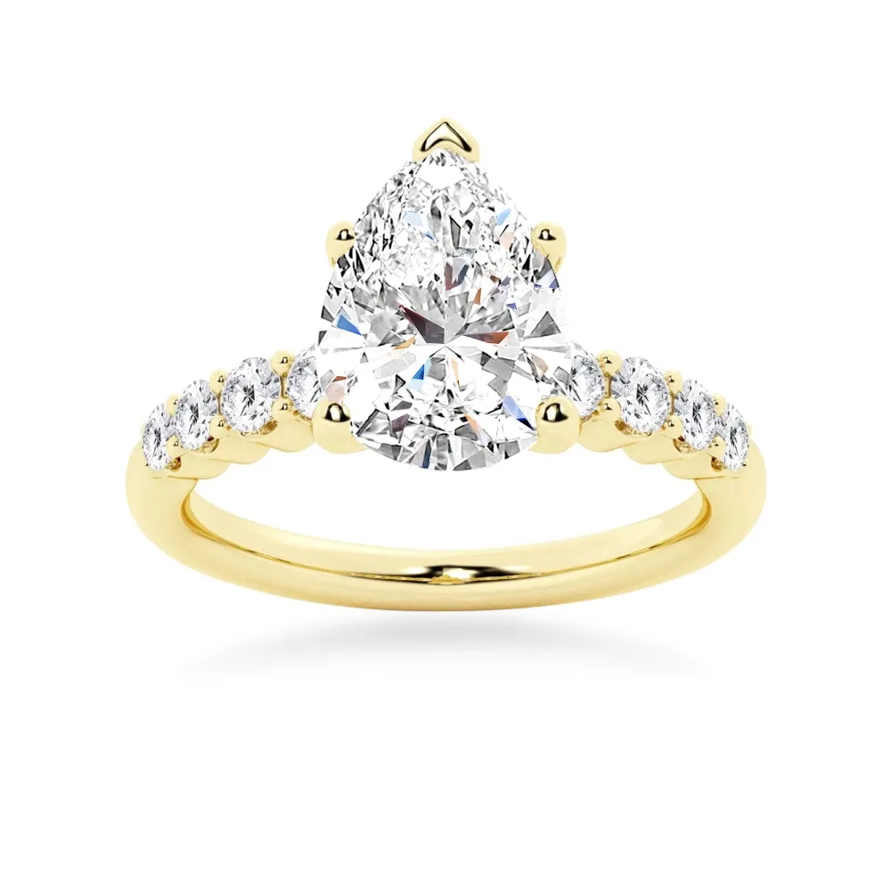 Classic Shared-Prong Pear Shaped Engagement Ring sold by MSBLUE Jewelry product image thumbnail 2