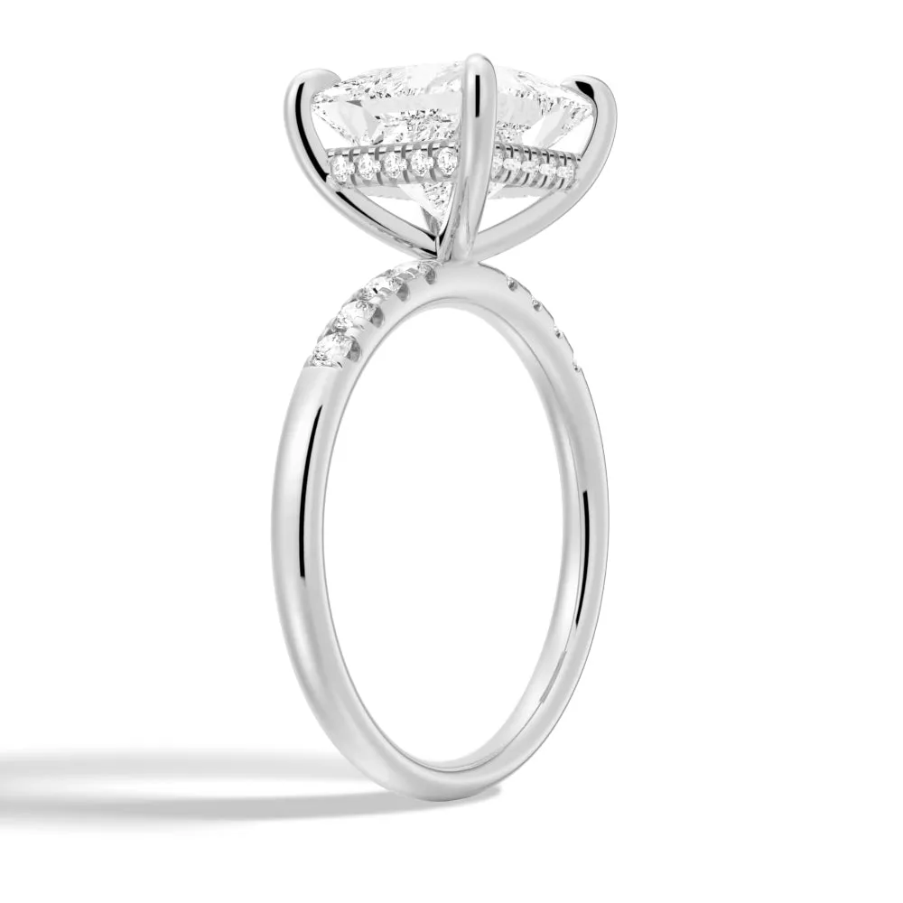 Princess Cut Moissanite Engagement Ring With Hidden Halo sold by MSBLUE Jewelry product image thumbnail 4