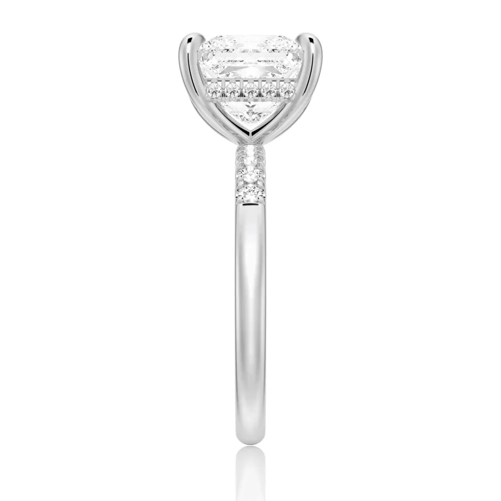 Princess Cut Moissanite Engagement Ring With Hidden Halo sold by MSBLUE Jewelry product image thumbnail 5