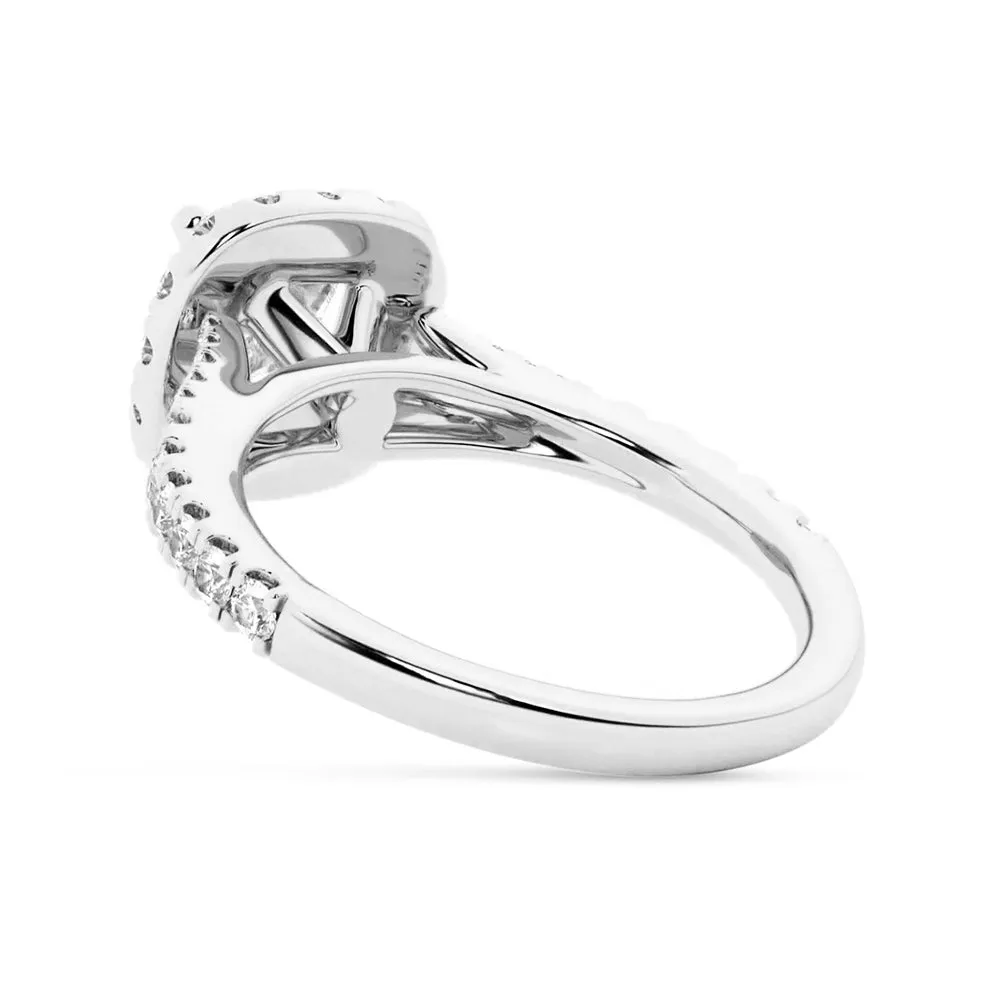 NEW Princess Cut Split-Shank Moissanite Halo Engagement Ring sold by MSBLUE Jewelry product image thumbnail 5