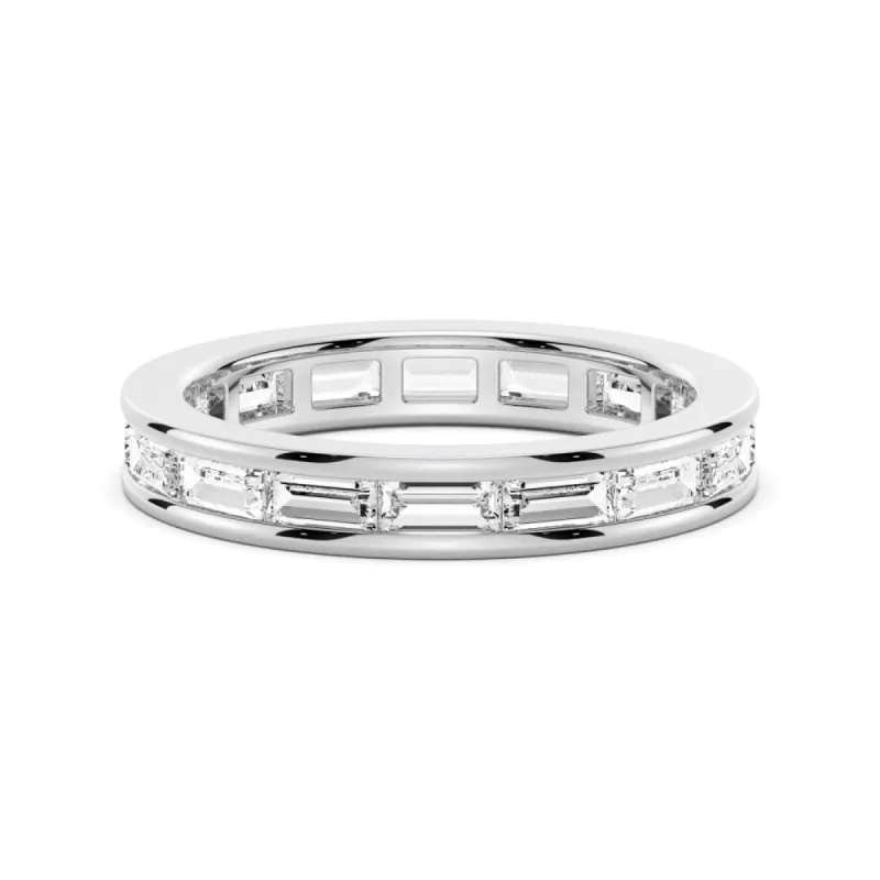 3.21 CT. Channel Set Baguette Cut Moissanite Wedding Eternity Band sold by MSBLUE Jewelry