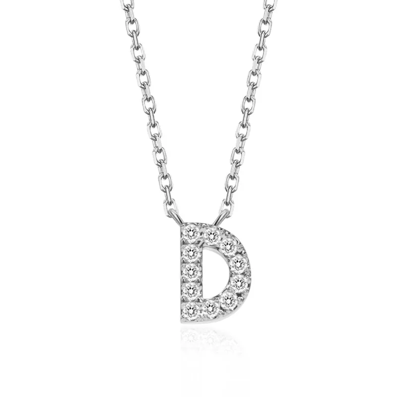 Classic Pavé Initial D Pendant Necklace sold by MSBLUE Jewelry