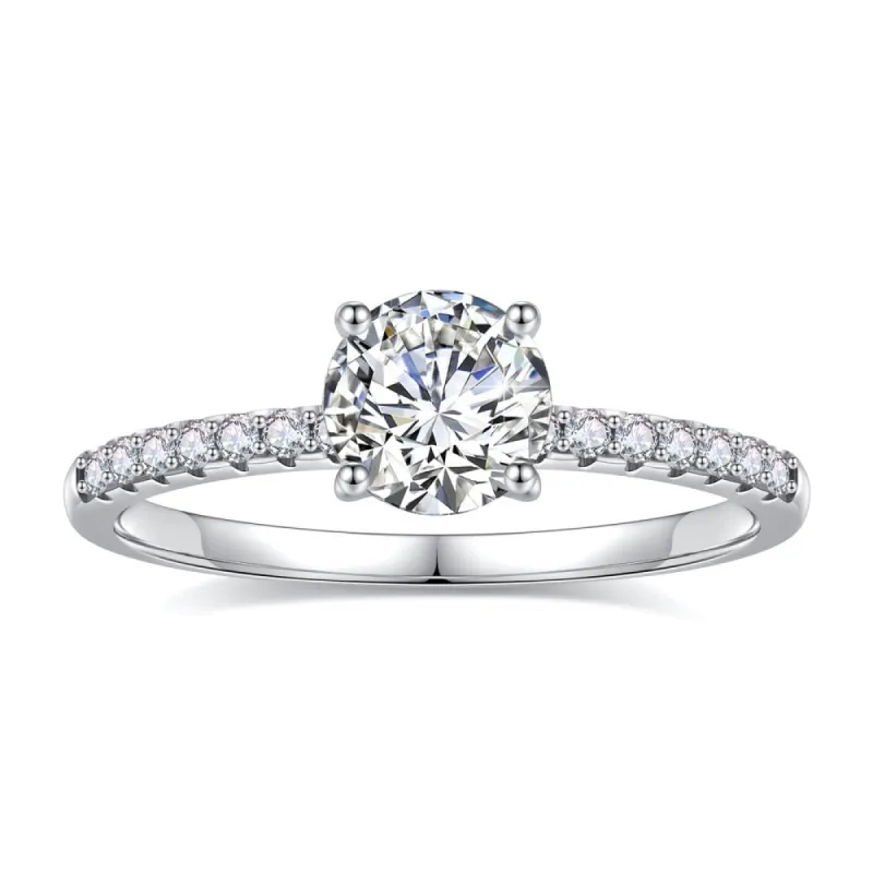 1 CT. Petite Shared Prong Moissanite Diamond Ring [Ships within 24 hrs] sold by MSBLUE Jewelry