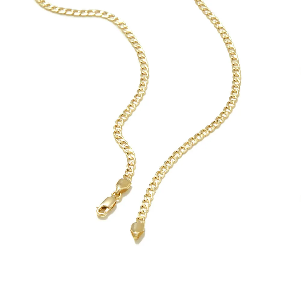 3.5mm Flat Curb Chain Necklace sold by MSBLUE Jewelry product image thumbnail 4