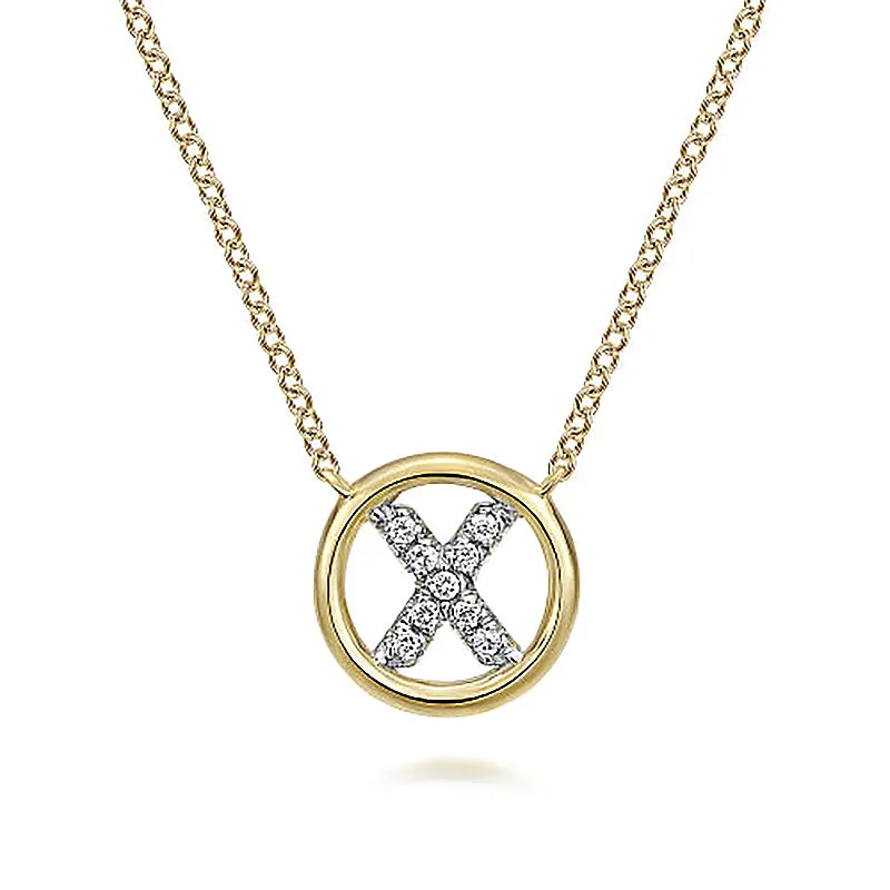 Round Pavé Initial X Pendant Necklace sold by MSBLUE Jewelry product image thumbnail 2