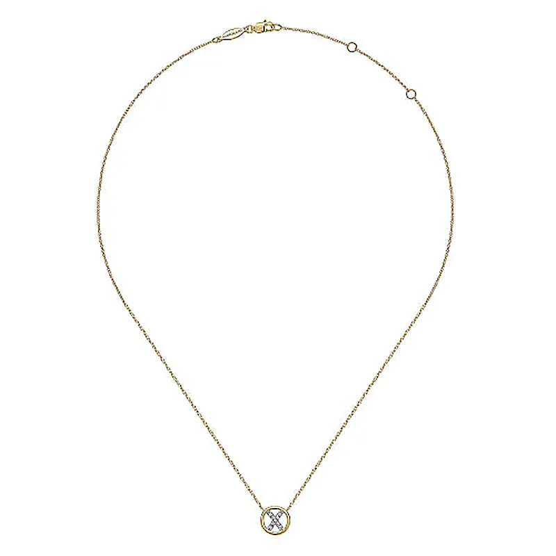 Round Pavé Initial X Pendant Necklace sold by MSBLUE Jewelry product image thumbnail 4