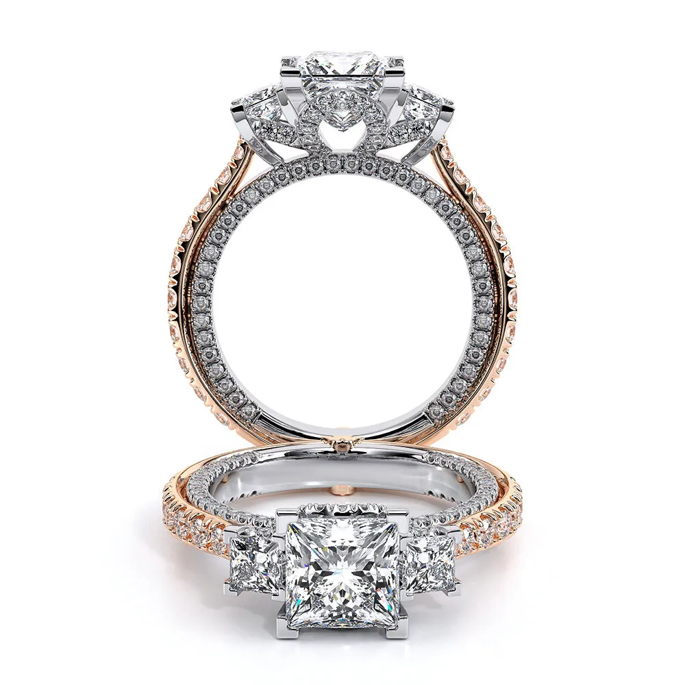 Vintage Two-Tone Three Stone Princess Cut Moissanite Engagement Ring sold by MSBLUE Jewelry