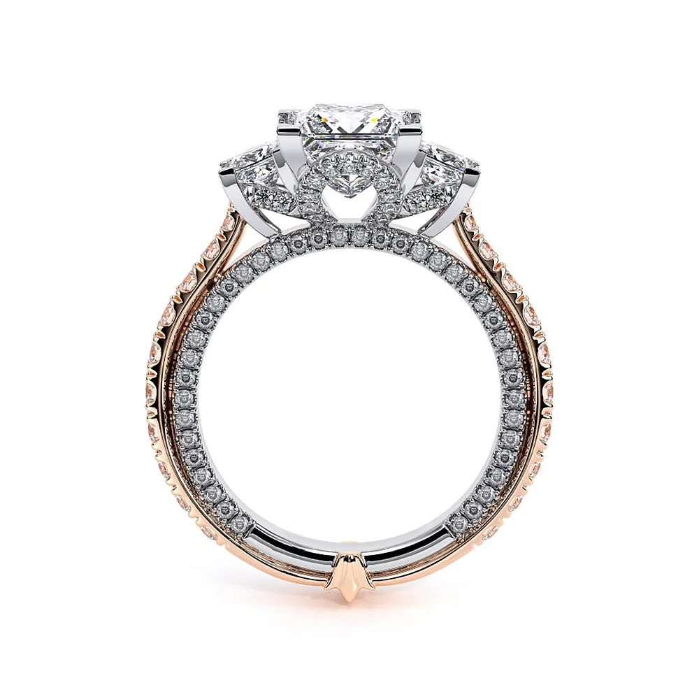 Vintage Two-Tone Three Stone Princess Cut Moissanite Engagement Ring sold by MSBLUE Jewelry product image thumbnail 5