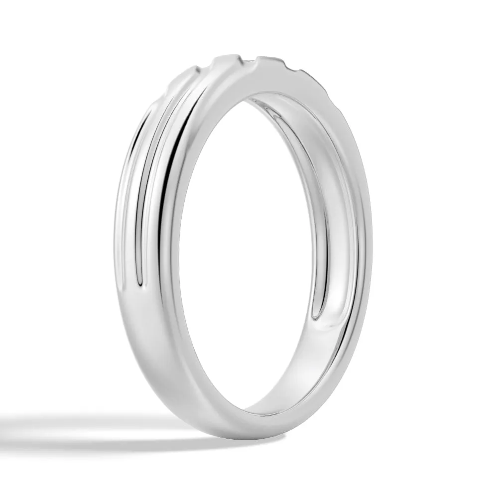 5mm Asymmetric Minimalist Moissanite Men's Wedding Ring sold by MSBLUE Jewelry product image thumbnail 4