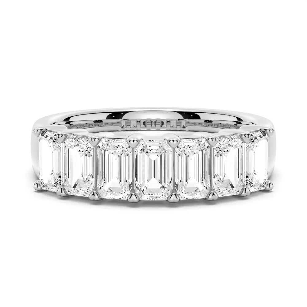 2.8 ctw Emerald Cut Moissanite Half Eternity Band sold by MSBLUE Jewelry