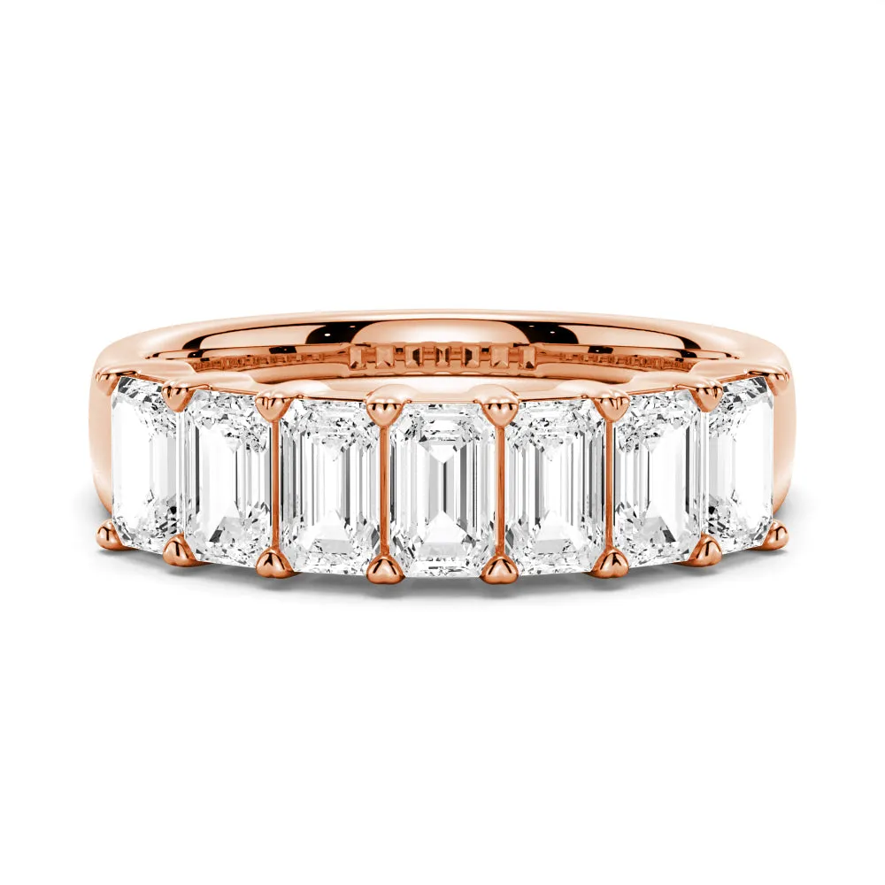 2.8 ctw Emerald Cut Moissanite Half Eternity Band sold by MSBLUE Jewelry product image thumbnail 3