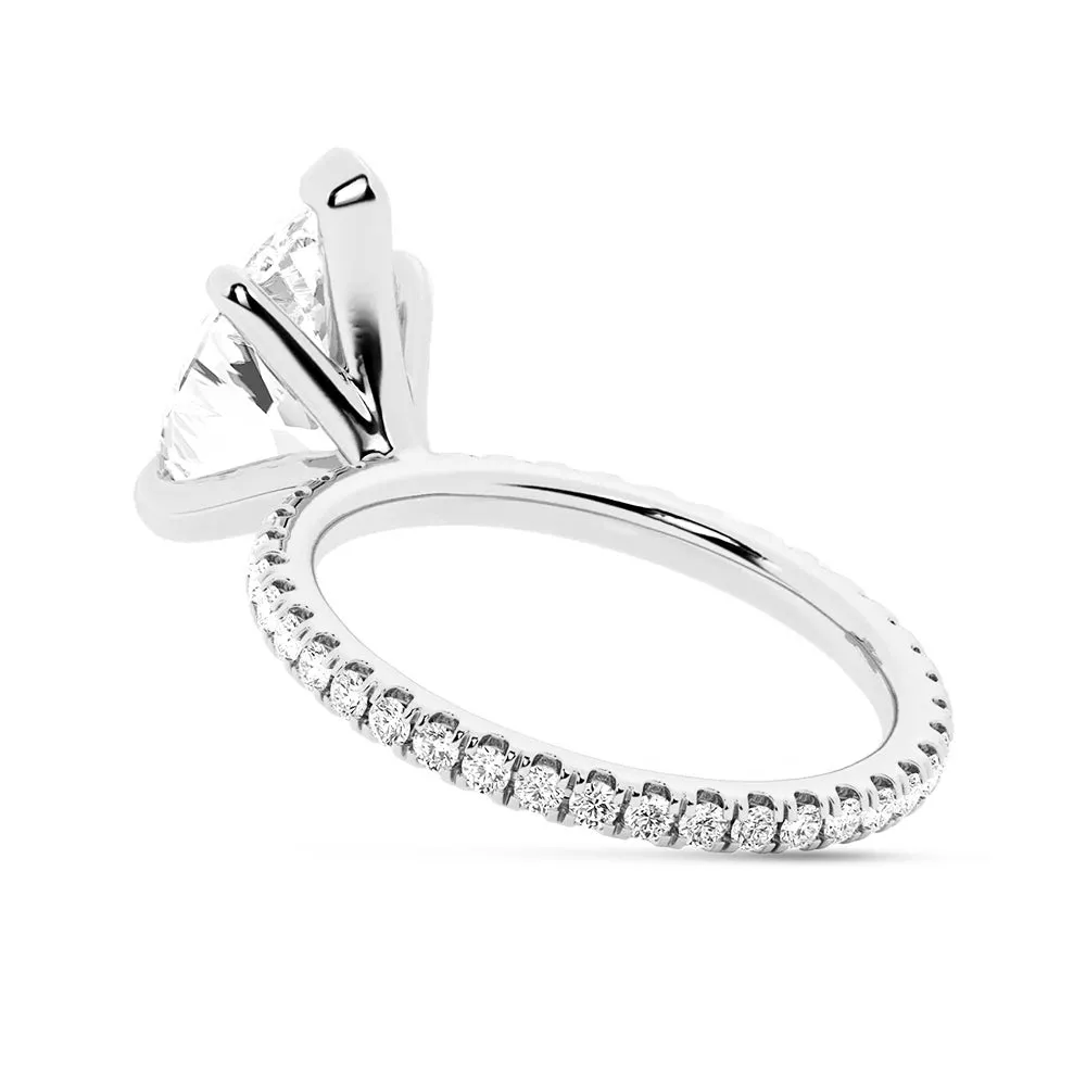 Pear Shaped Engagement Ring With Eternity Pave Band sold by MSBLUE Jewelry product image thumbnail 5