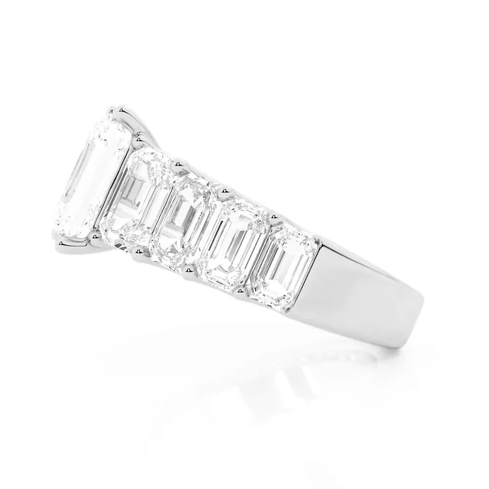 Multi-Stone Emerald Cut Moissanite Vintage Engagement Ring sold by MSBLUE Jewelry product image thumbnail 5
